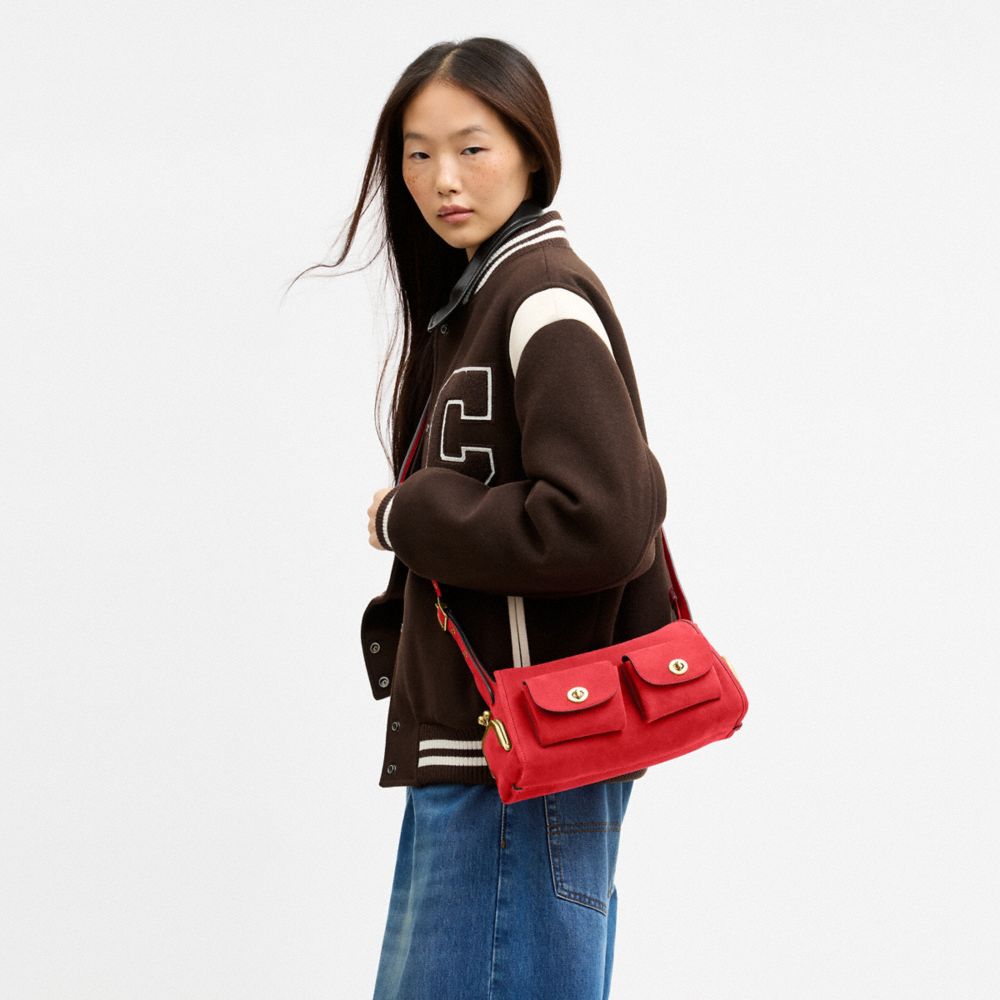Coach Turnlock Haversack Bag 27 Brass/Candy Apple