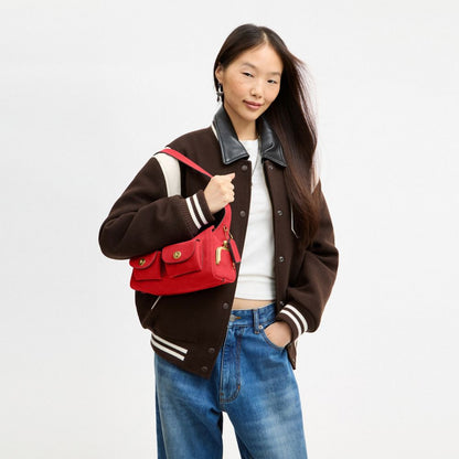 Coach Turnlock Haversack Bag 27 Brass/Candy Apple