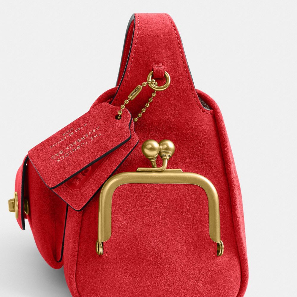 Coach Turnlock Haversack Bag 27 Brass/Candy Apple