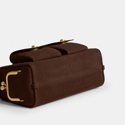 Coach Turnlock Haversack Bag 27 Brass/Dark Chocolate