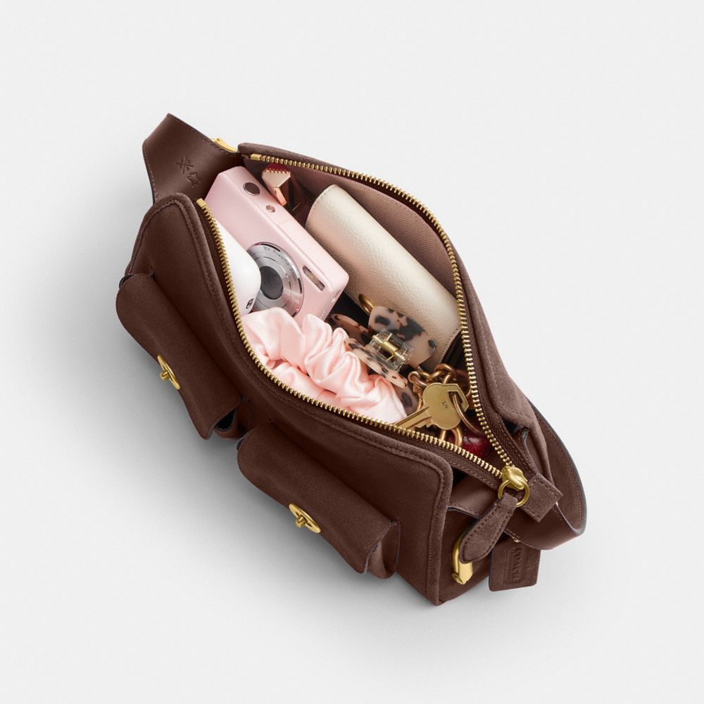 Coach Turnlock Haversack Bag 27 Brass/Dark Chocolate