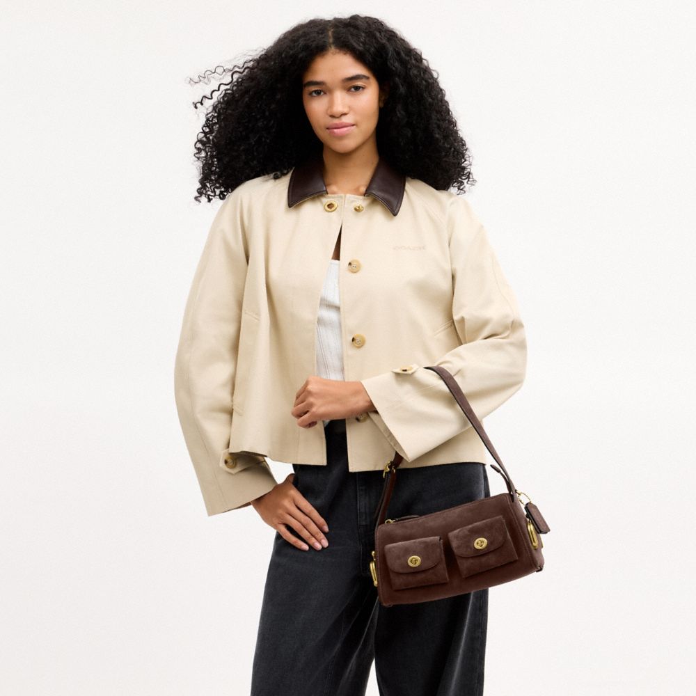 Coach Turnlock Haversack Bag 27 Brass/Dark Chocolate