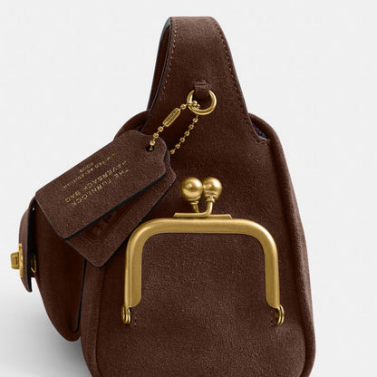 Coach Turnlock Haversack Bag 27 Brass/Dark Chocolate