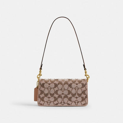 Coach Soft Tabby Shoulder Bag 20 In Crystal Signature Jacquard Brass/Mushroom