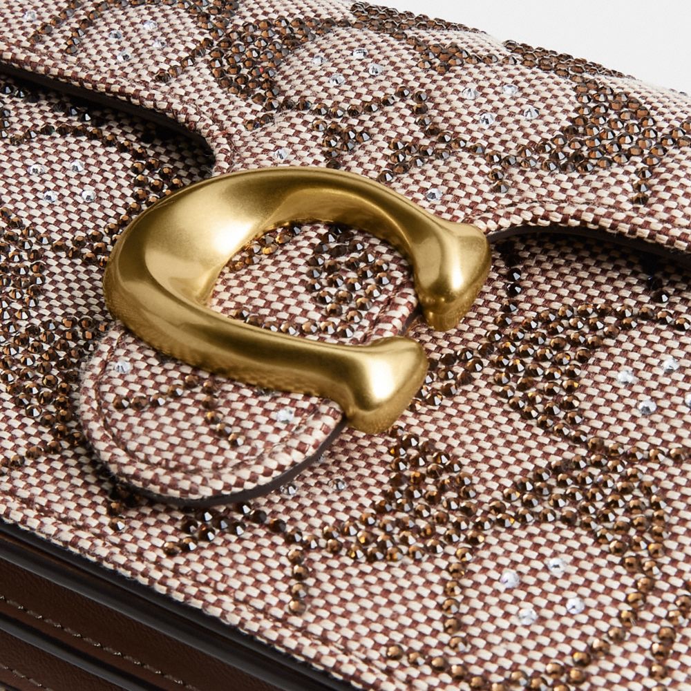 Coach Soft Tabby Shoulder Bag 20 In Crystal Signature Jacquard Brass/Mushroom