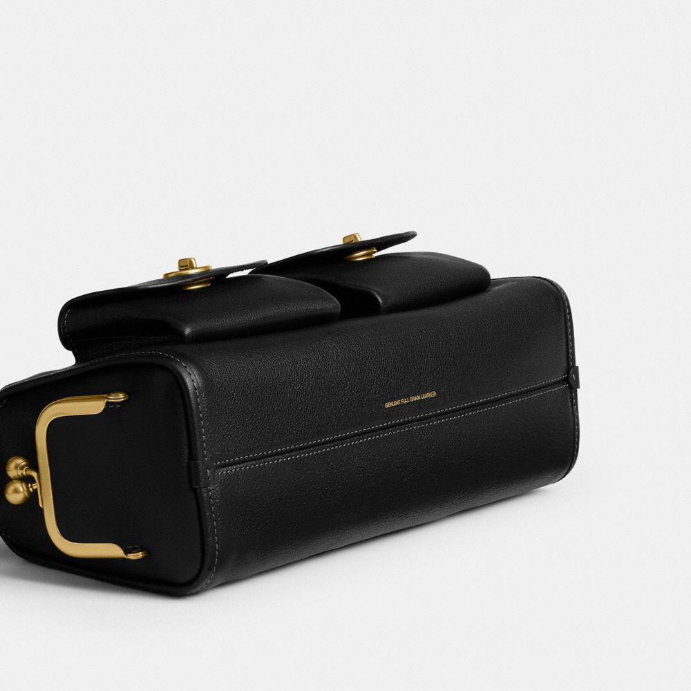 Coach Turnlock Haversack Bag 27 Brass/Black
