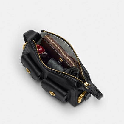 Coach Turnlock Haversack Bag 27 Brass/Black