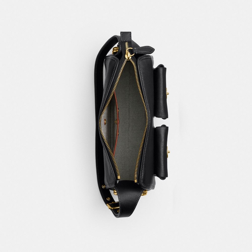 Coach Turnlock Haversack Bag 27 Brass/Black