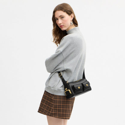 Coach Turnlock Haversack Bag 27 Brass/Black