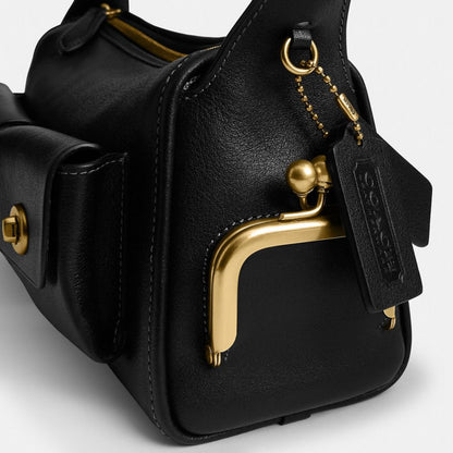 Coach Turnlock Haversack Bag 27 Brass/Black