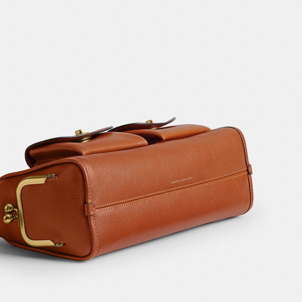 Coach Turnlock Haversack Bag 27 Brass/Amber Brown