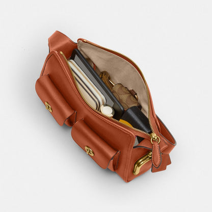 Coach Turnlock Haversack Bag 27 Brass/Amber Brown
