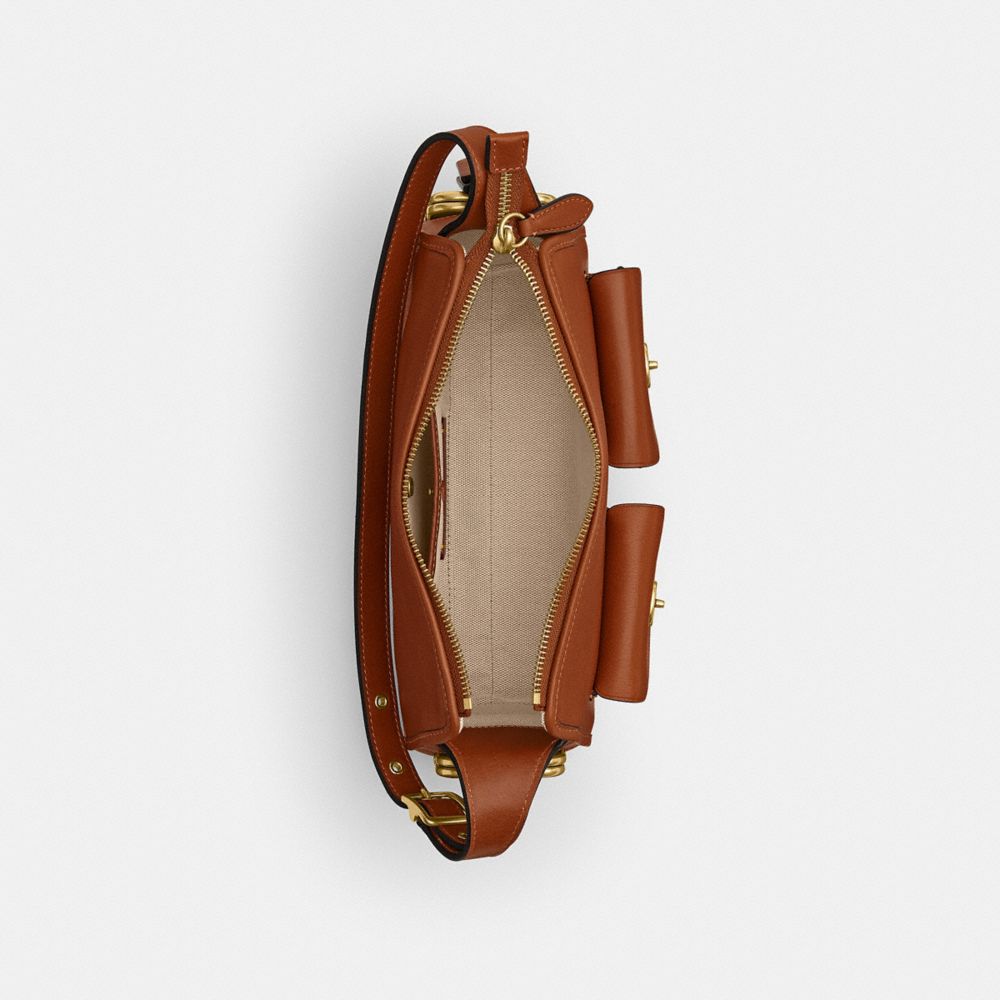 Coach Turnlock Haversack Bag 27 Brass/Amber Brown