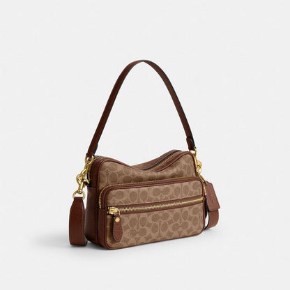 Coach Dakota Crossbody Bag In Signature UpcraftedLeather Tan Multi.