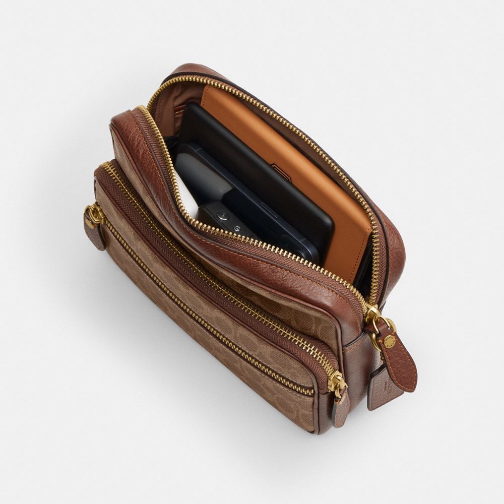 Coach Dakota Crossbody Bag In Signature UpcraftedLeather Tan Multi.