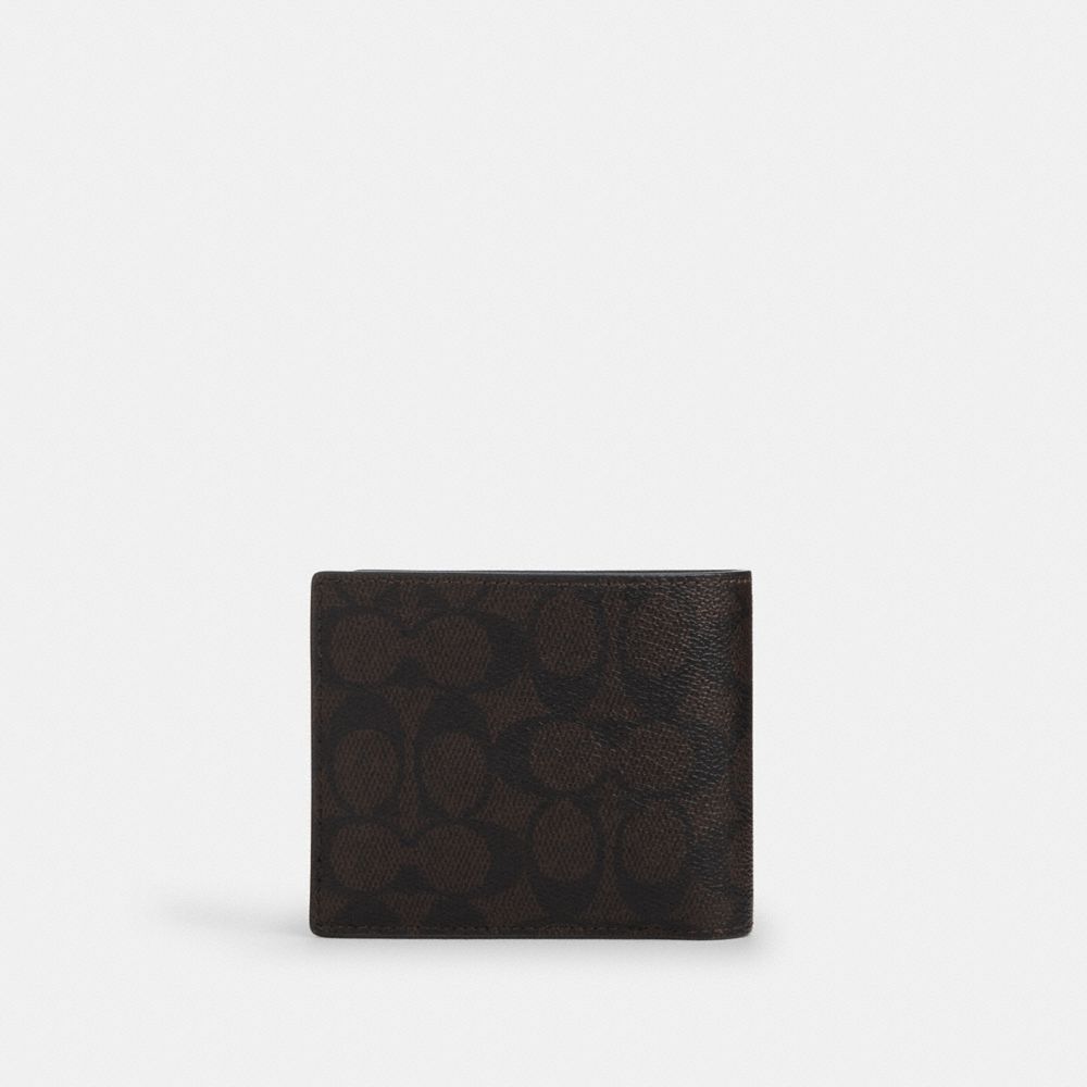 Coach 3-In-1 Wallet In Signature Canvas With Patches Sv/Walnut/Black