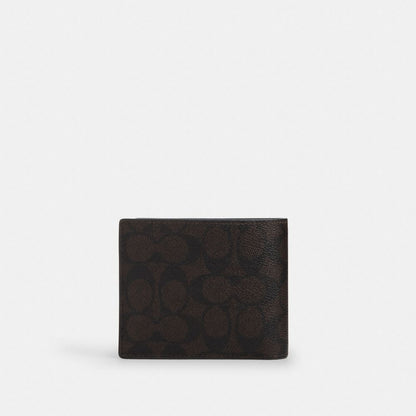 Coach 3-In-1 Wallet In Signature Canvas With Patches Sv/Walnut/Black