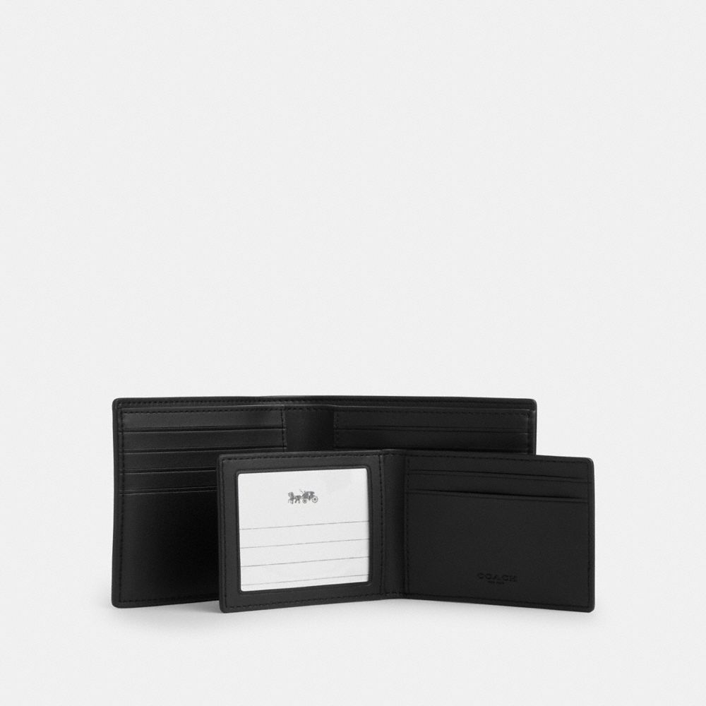 Coach 3-In-1 Wallet In Signature Canvas With Patches Sv/Walnut/Black