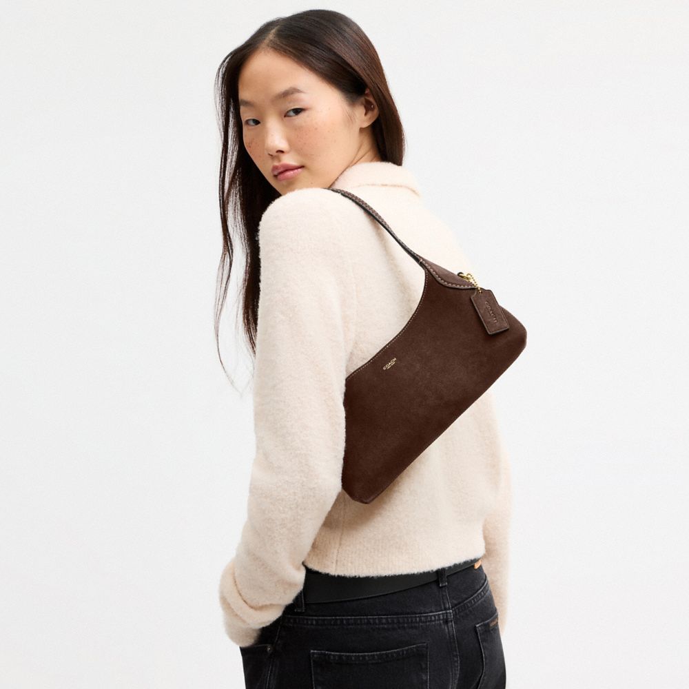 Coach Brooklyn Shoulder Bag 26 Brass/Dark Chocolate