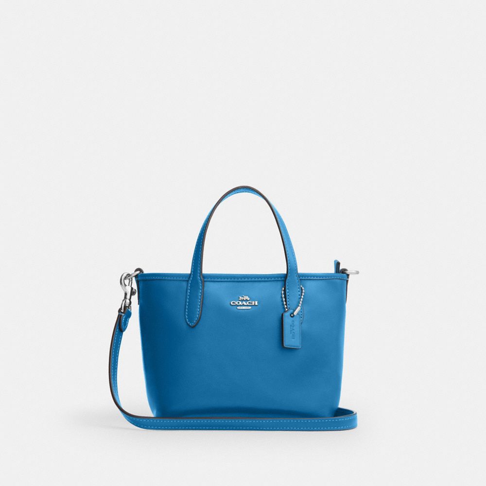 Coach City Mini Tote Bag Silver/Blue Jay