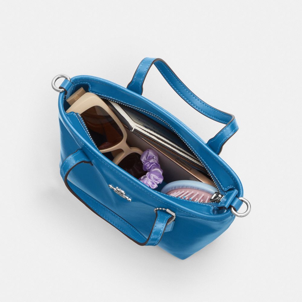 Coach City Mini Tote Bag Silver/Blue Jay