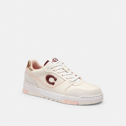 Women's Coach Soho Sneaker With Signature Jacquard Chalk Dark Cherry