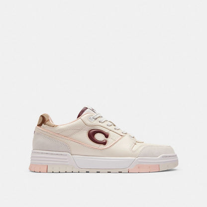 Women's Coach Soho Sneaker With Signature Jacquard Chalk Dark Cherry