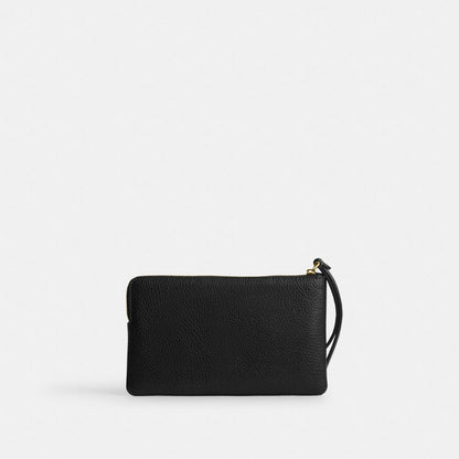 Coach Large Corner Zip Wristlet Gold/Black
