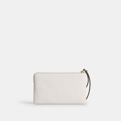Coach Large Corner Zip Wristlet Gold/Chalk