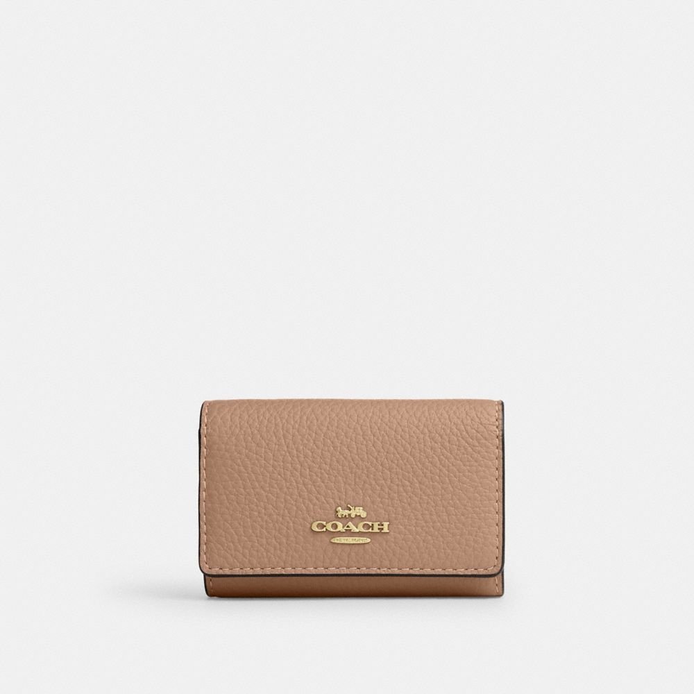 Coach Five Ring Key Case Gold/Taupe