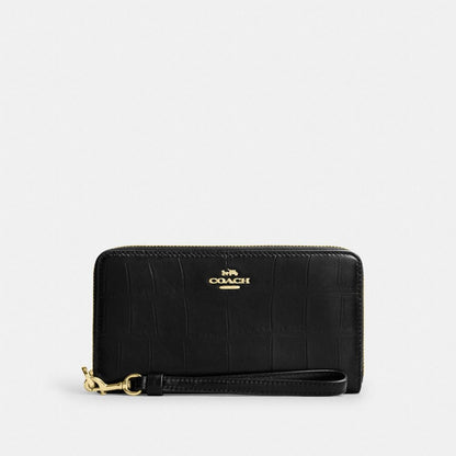 Coach Long Zip Around Wallet Gold/Black