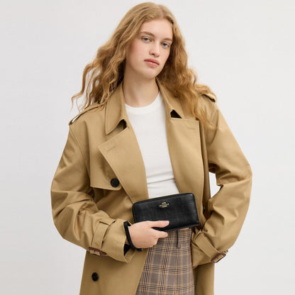 Coach Long Zip Around Wallet Gold/Black