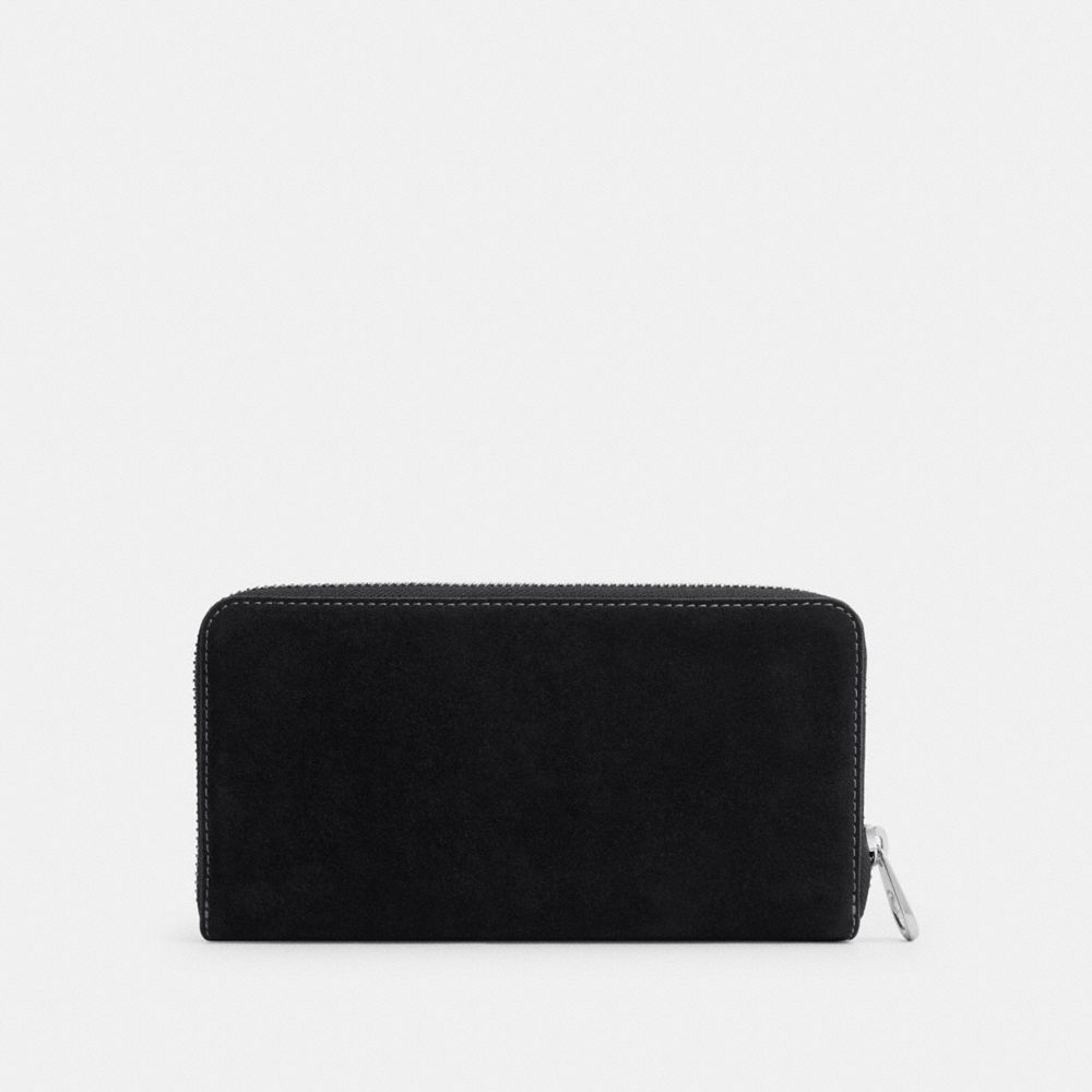 Coach Long Zip Around Wallet Silver/Black