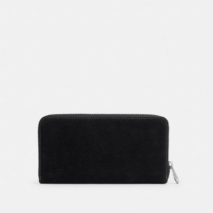 Coach Long Zip Around Wallet Silver/Black