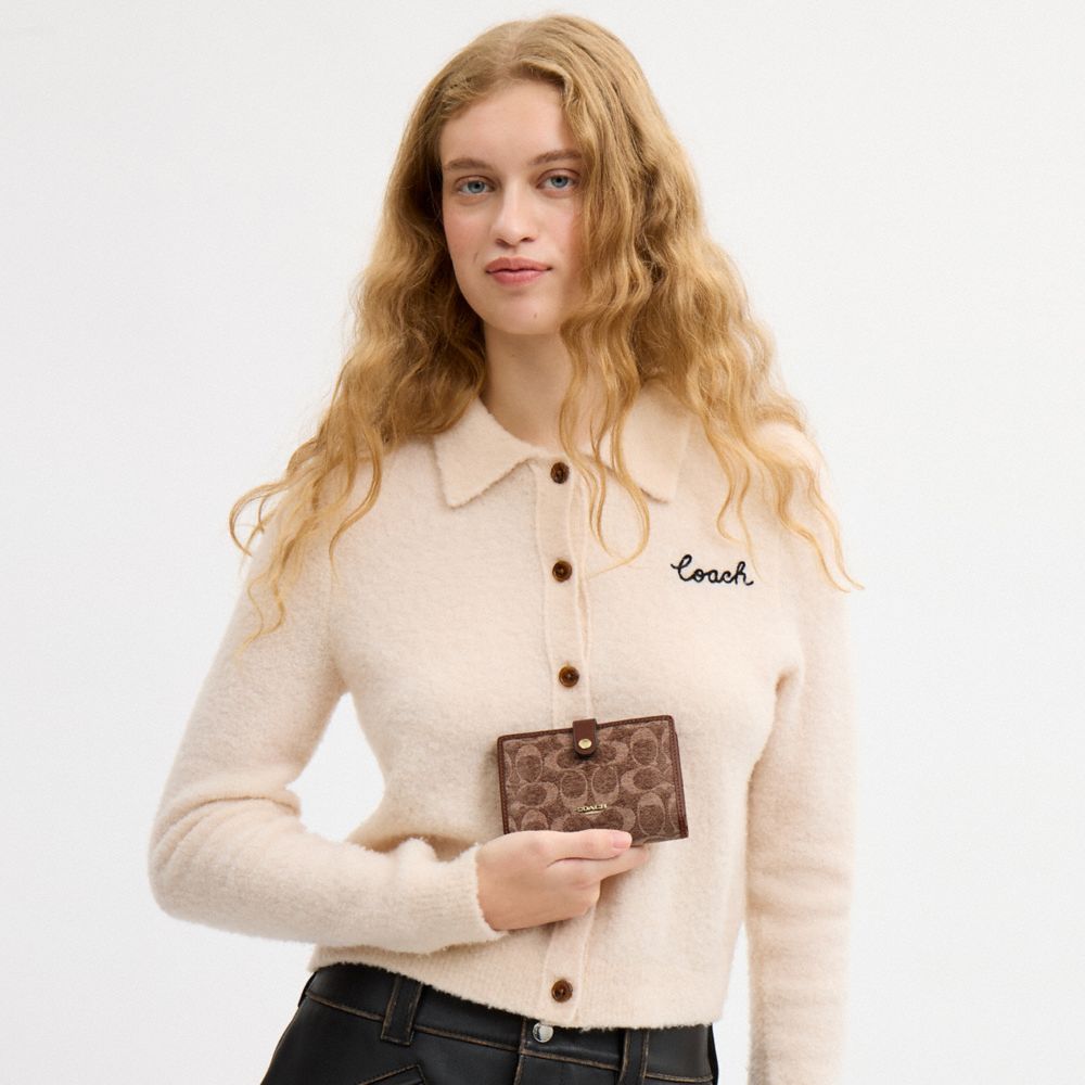Coach 2-In-1 Wallet In Signature Chenille Gold/Truffle