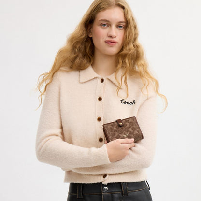 Coach 2-In-1 Wallet In Signature Chenille Gold/Light Khaki/Vintage Brown