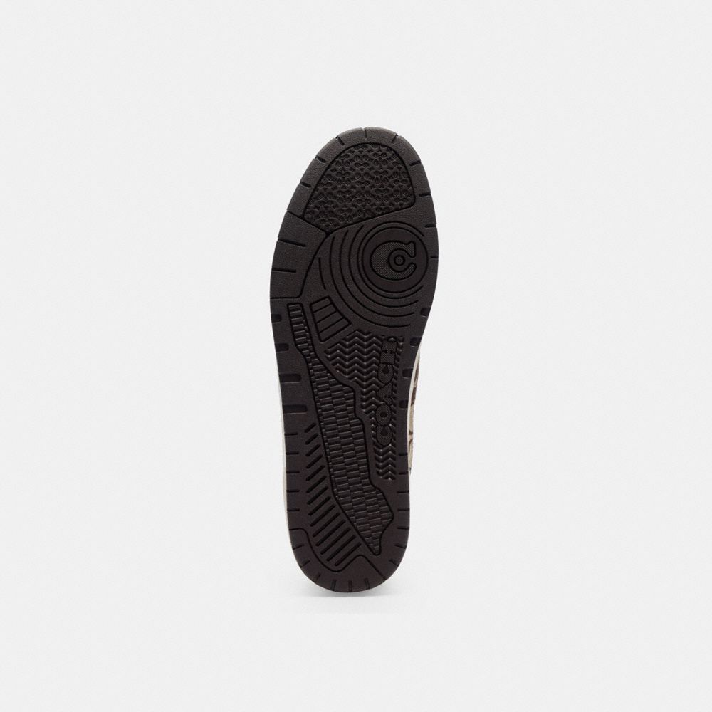 Women's Coach Soft Soho Sneaker In Signature Sateen Jacquard Tan Dark Chocolate