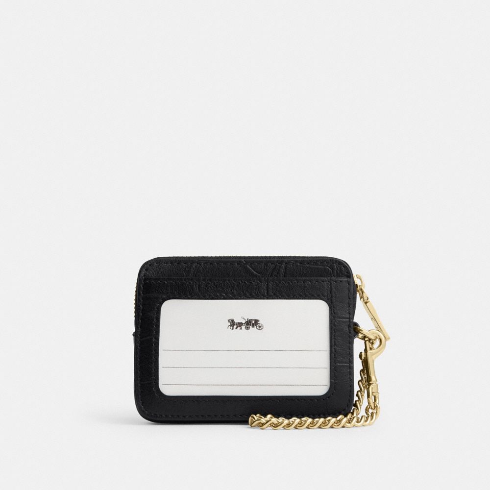 Coach Zip Card Case Gold/Black