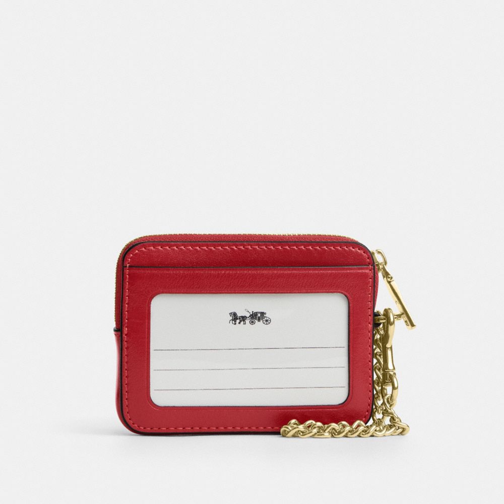 Coach Zip Card Case Gold/Poppy