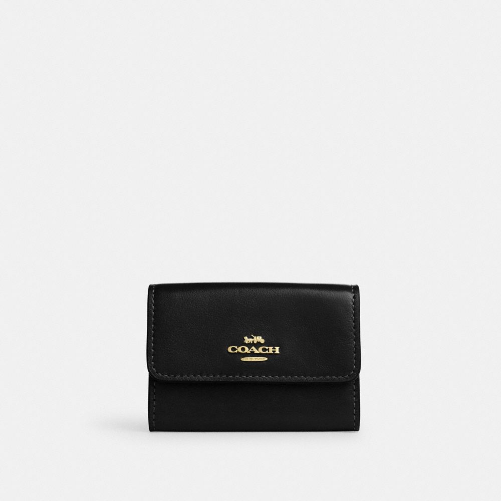Coach Flap Card Case Gold/Black