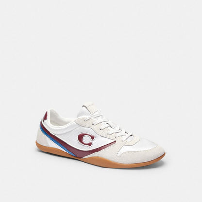 Men's Coach Track Sneaker White Dark Cherry