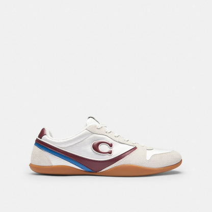 Men's Coach Track Sneaker White Dark Cherry