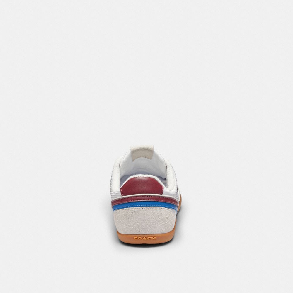 Men's Coach Track Sneaker White Dark Cherry