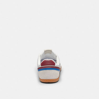 Men's Coach Track Sneaker White Dark Cherry