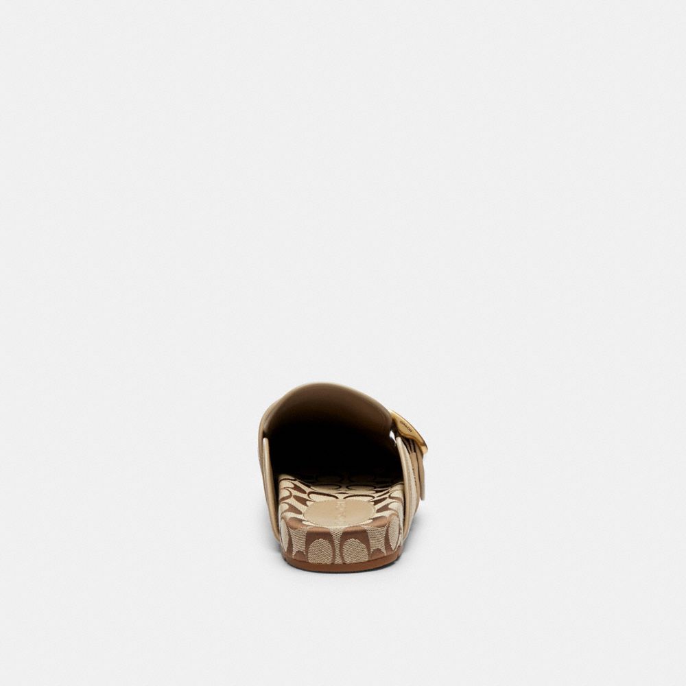 Women's Coach Archival Buckle Clog With Signature Jacquard Oat