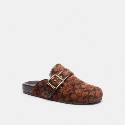 Women's Coach Archival Buckle Clog In Signature Chenille Truffle