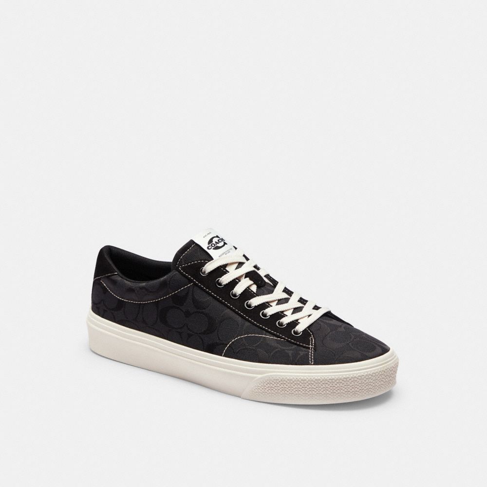 Men's Coach Skate Sneaker In Signature Jacquard Black Chalk