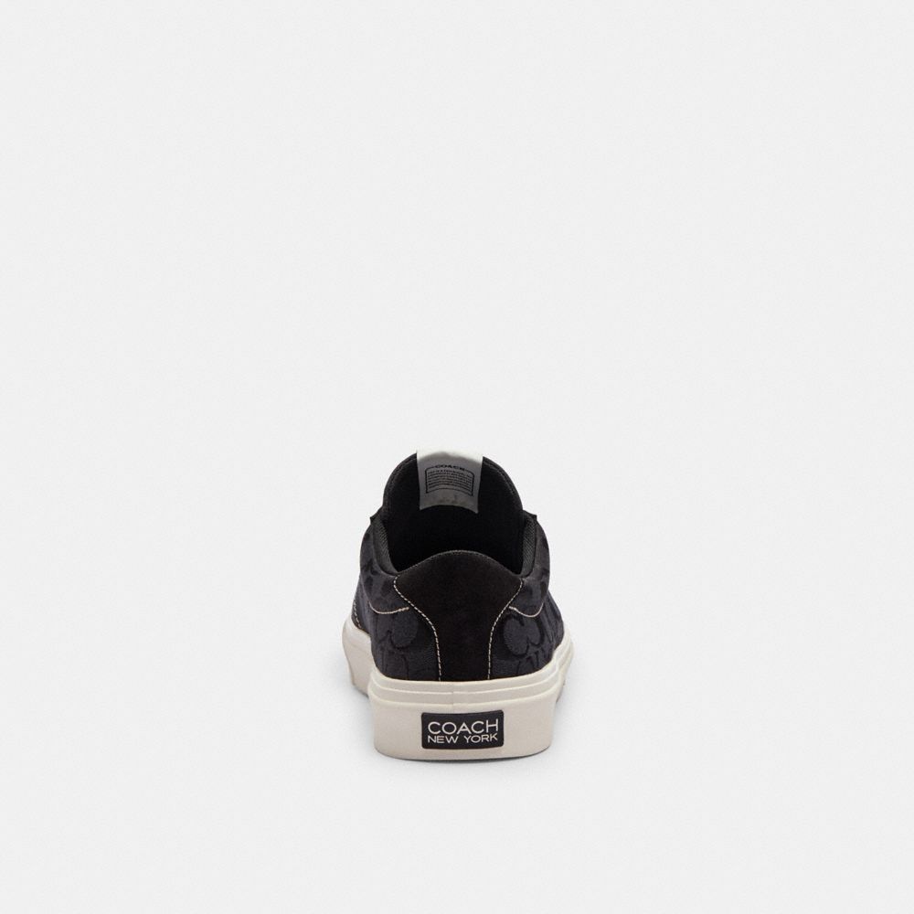 Men's Coach Skate Sneaker In Signature Jacquard Black Chalk