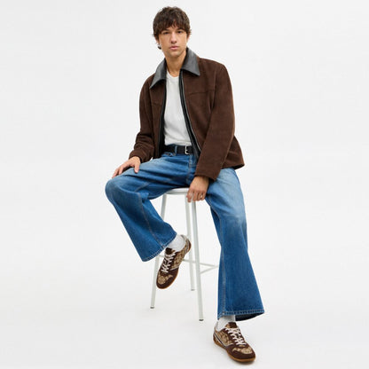 Men's Coach Track Sneaker In Signature Jacquard Tan Dark Chocolate