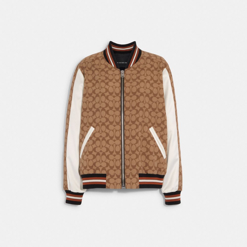Coach Signature Souvenir Jacket Khaki Multi